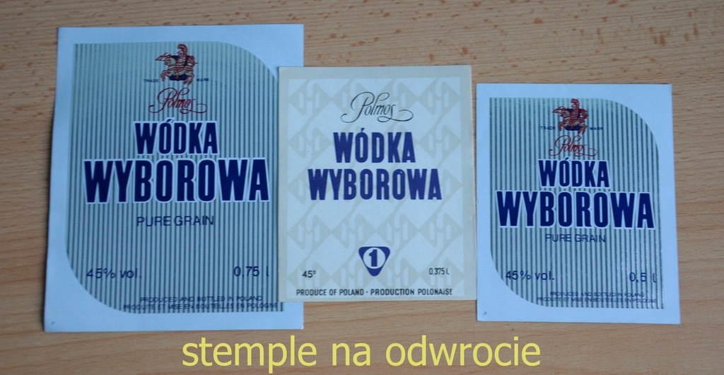 PRL etykiety wódek - wyborowa na eksport