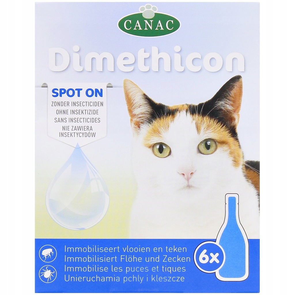 Krople na pchły i kleszcze dla kotów Canac 6sztuk - 7385669090