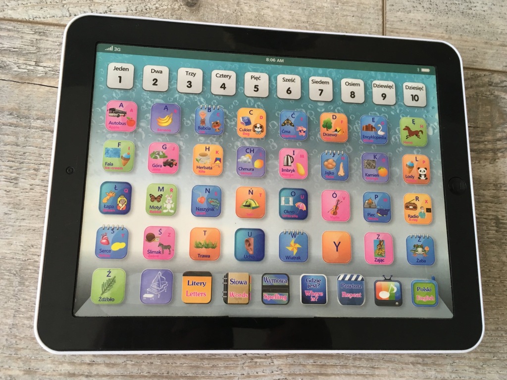 Tablet edukacyjny Pierot Smiki dla dzieci, czarny