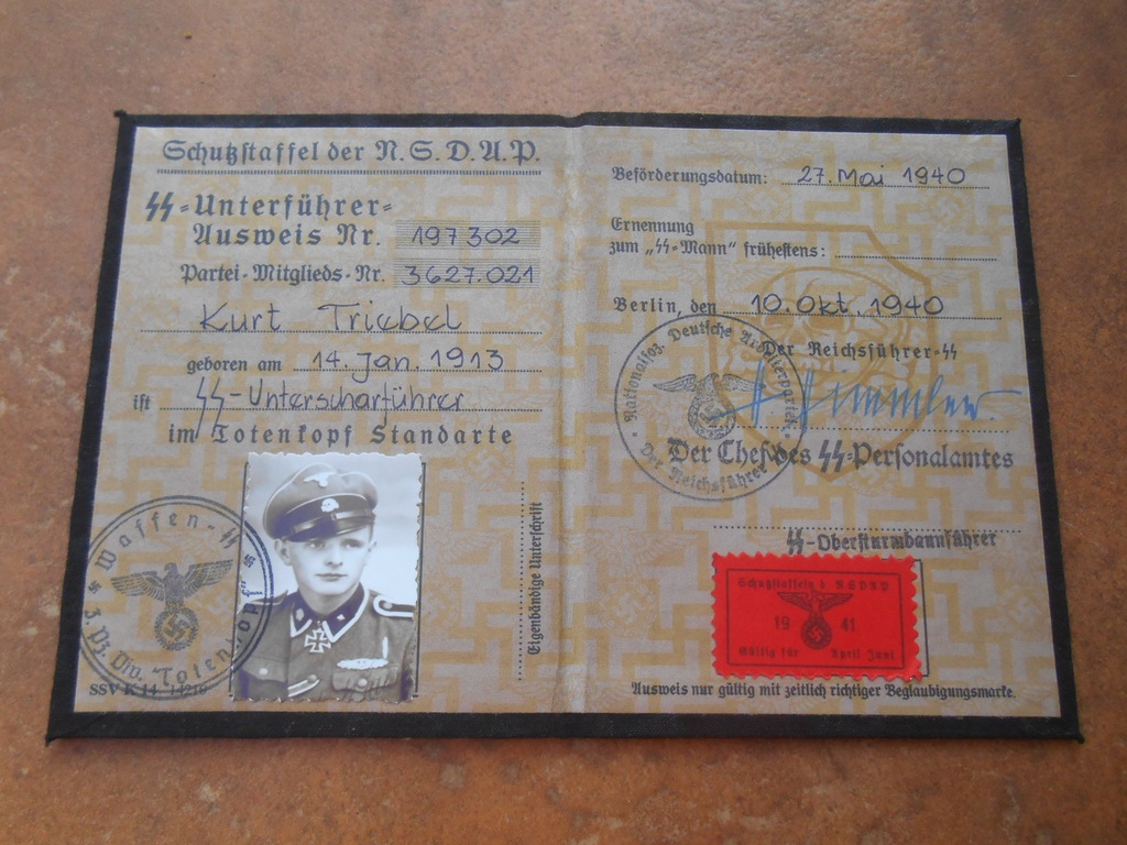 niemiecki dokument waffen ss 2wojna