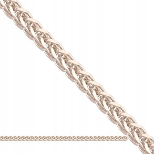 Złoty łańcuszek 42 cm białe lisi ogon 585