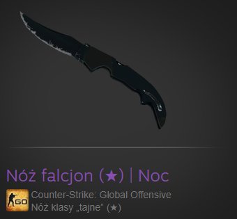 Nóż Falchion Night Field Tested CS GO SKIN KOSA