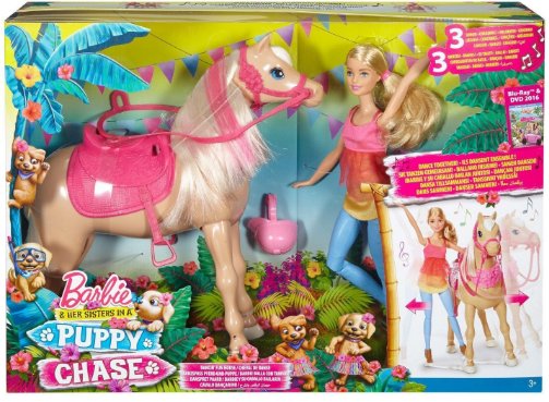 Q6993 Barbie LALKA i jej siostry w Puppy Chase KOŃ