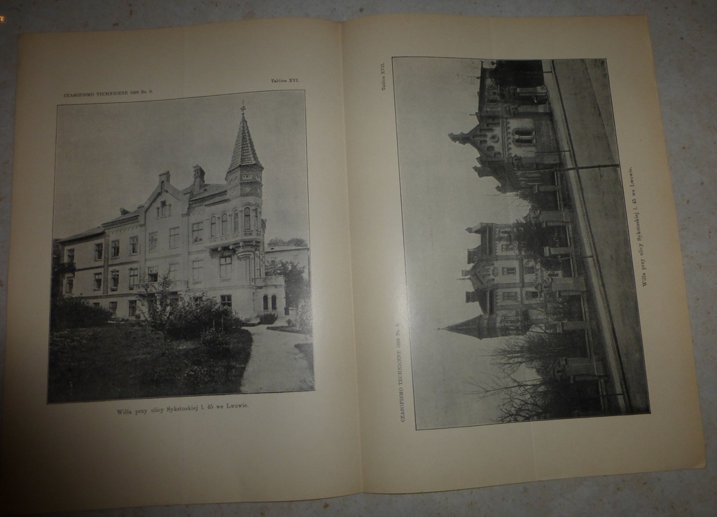 TABLICA PROJEKT WILLA ul. Sykstuska Lwów 1899