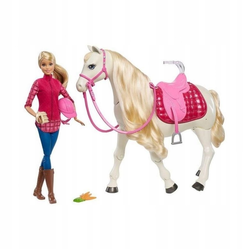 Barbie Interaktywny Koń z Lalką FRV36
