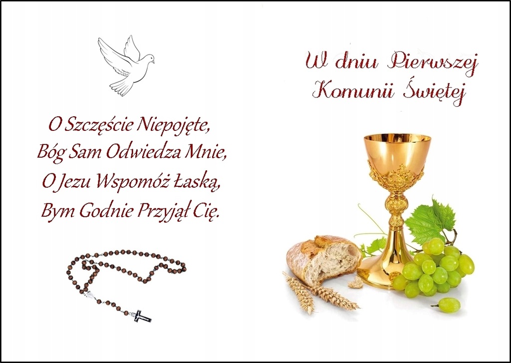 Opłatek na tort KOMUNIJNY KOMUNIA A4 wz6