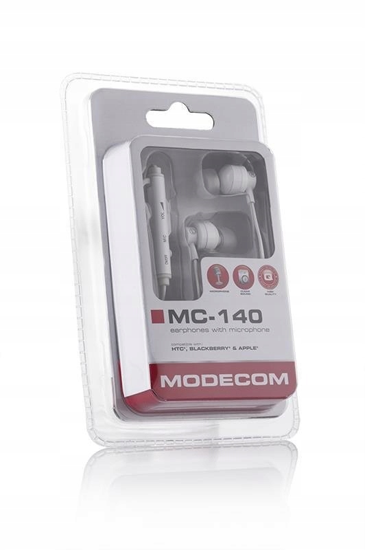 SŁUCHAWKI z mikrofonem MODECOM MC-140 białe