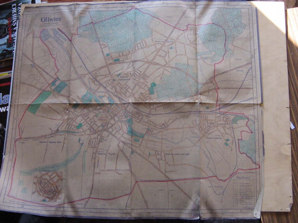 Stara mapa Gliwice centrum .