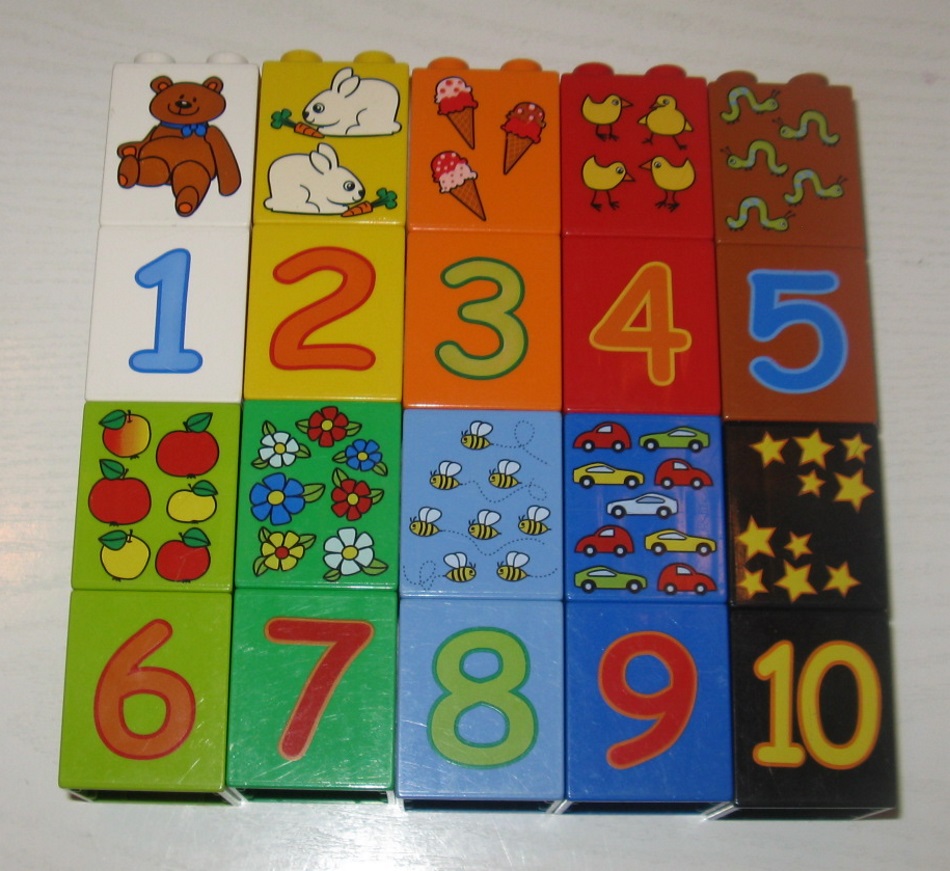 lego duplo - CYFERKI (1-10) i OBRAZKI - 20 sztuk