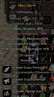 Miecz żalu+9 45 śr TYPOWYMT2 METIN2