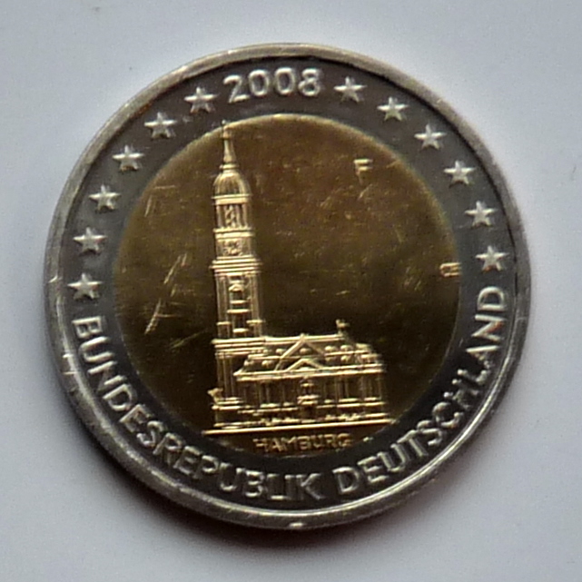 NIEMCY 2008 - 2 EURO F UNC BŁĄD MAPY !!!MEGA RAR!