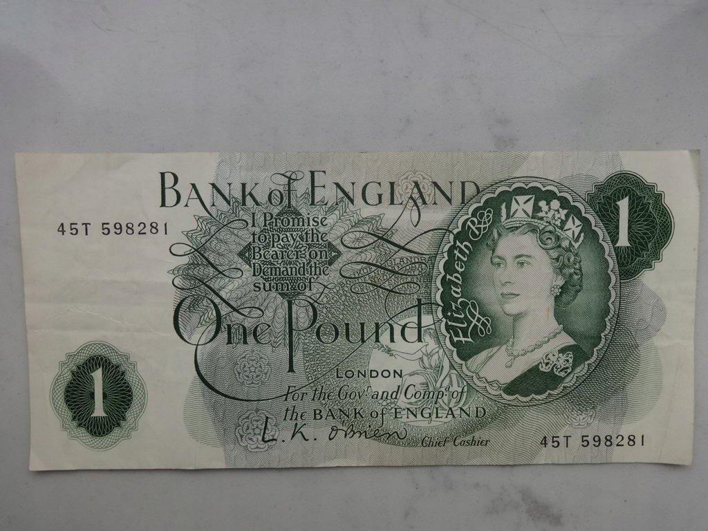 STARY ANGIELSKI BANKNOT 1 FUNT.