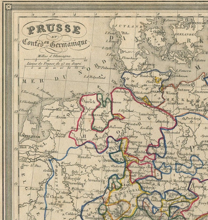 mapa PRUSY ZWIĄZEK NIEMIECKI wyd.1830