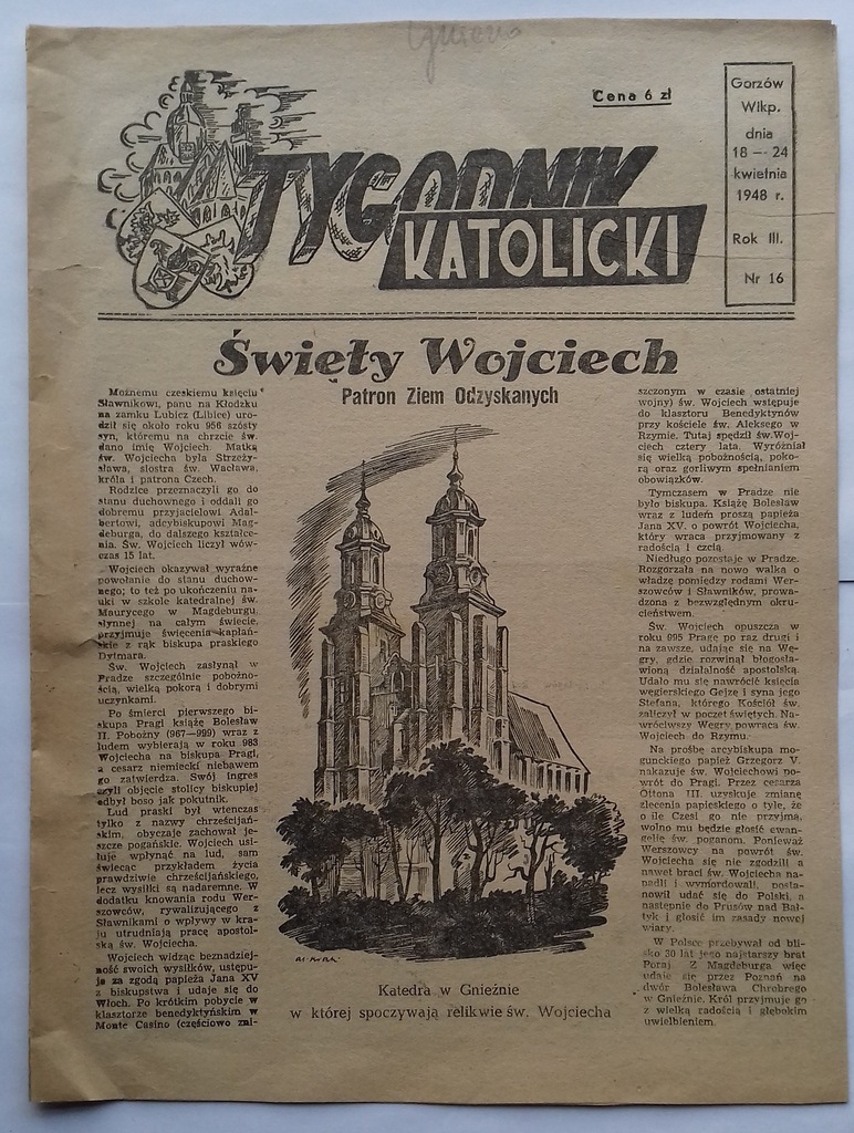 1948 Gorzów Łódź Gniezno Katedra Św. Wojciech