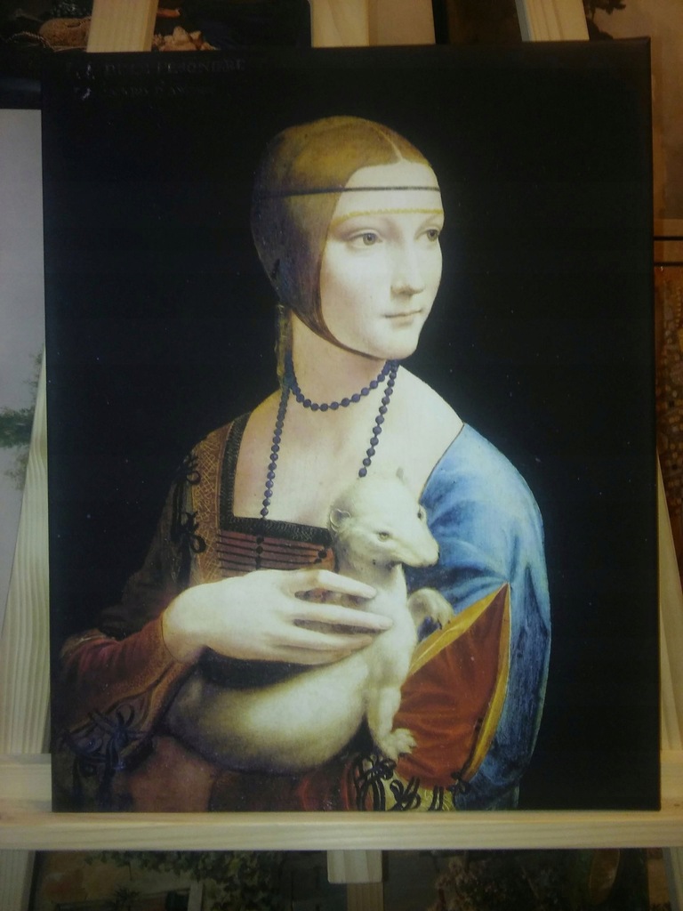 Leonardo da Vinci , Dama z łasiczką 50x40cm obraz