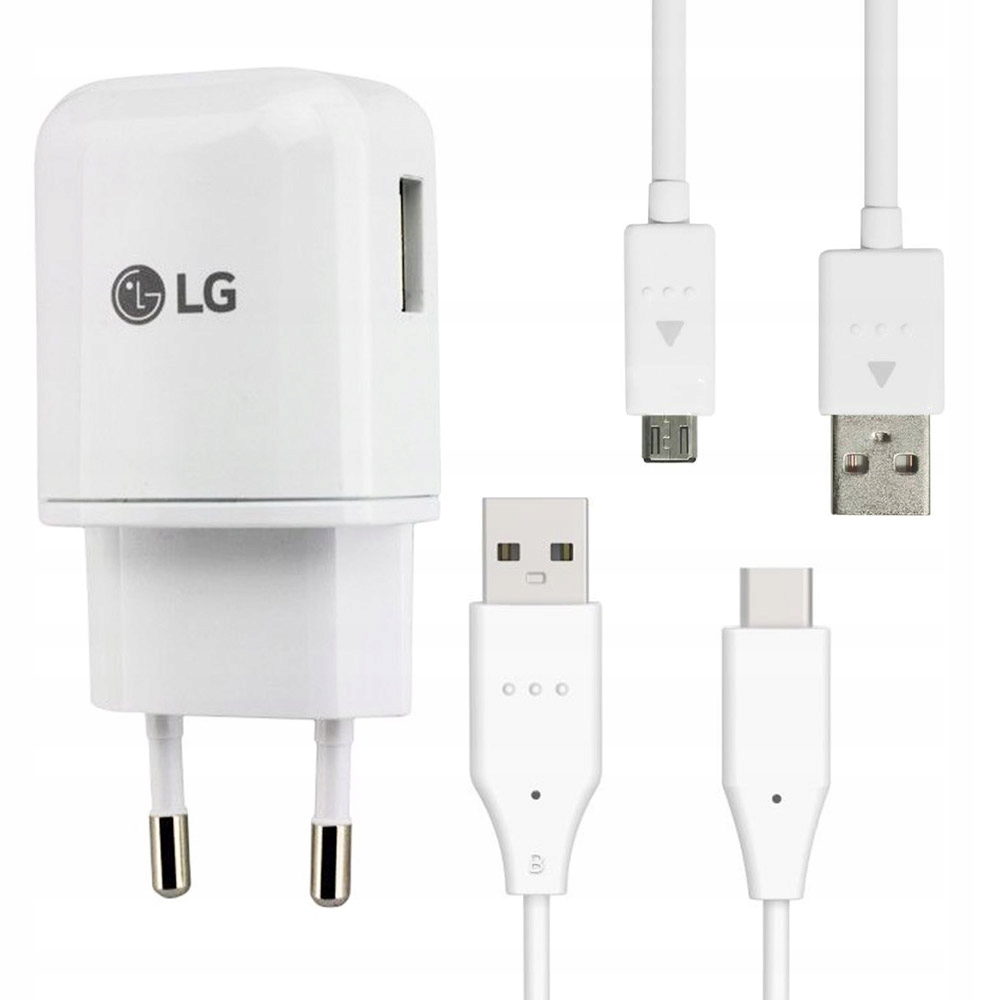 LG K10 2017 Ładowarka sieciowa + microUSB + USB-C