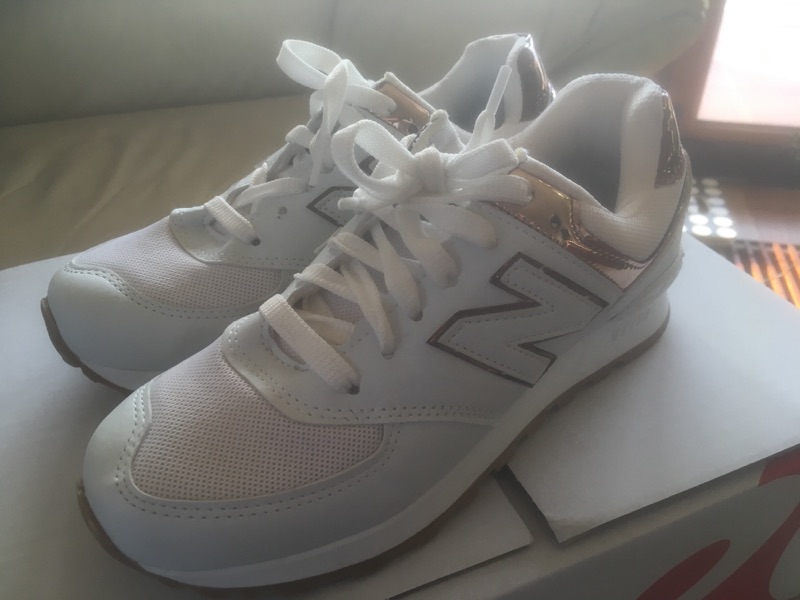 buty new balance 574 nowe biało złote damskie 7107308506