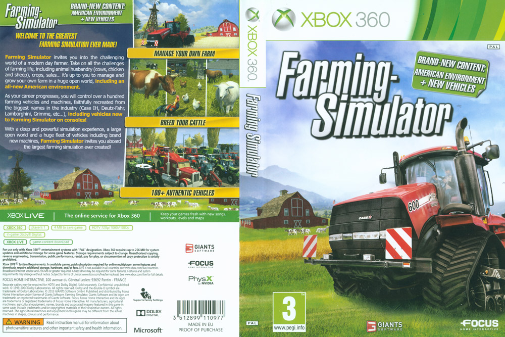 FARMING SIMULATOR 2013 SYMULATOR FARMY XBOX 360