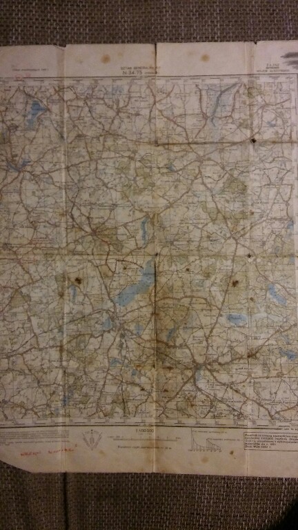 Prabuty - mapa Sztabu Generalnego WP, 1952