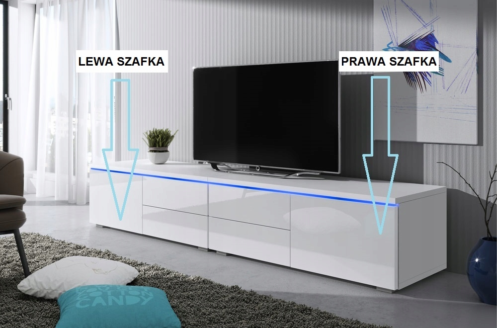 Купить Черная тумба под ТВ POLYSK LED TV 200см: отзывы, фото и ...