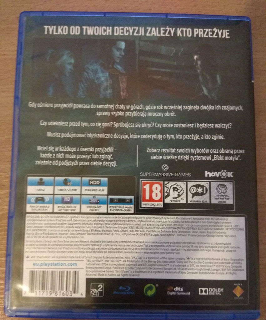 Until Dawn PL Ps4 BCM Play Station 4 - 7329131623 - Oficjalne Archiwum ...