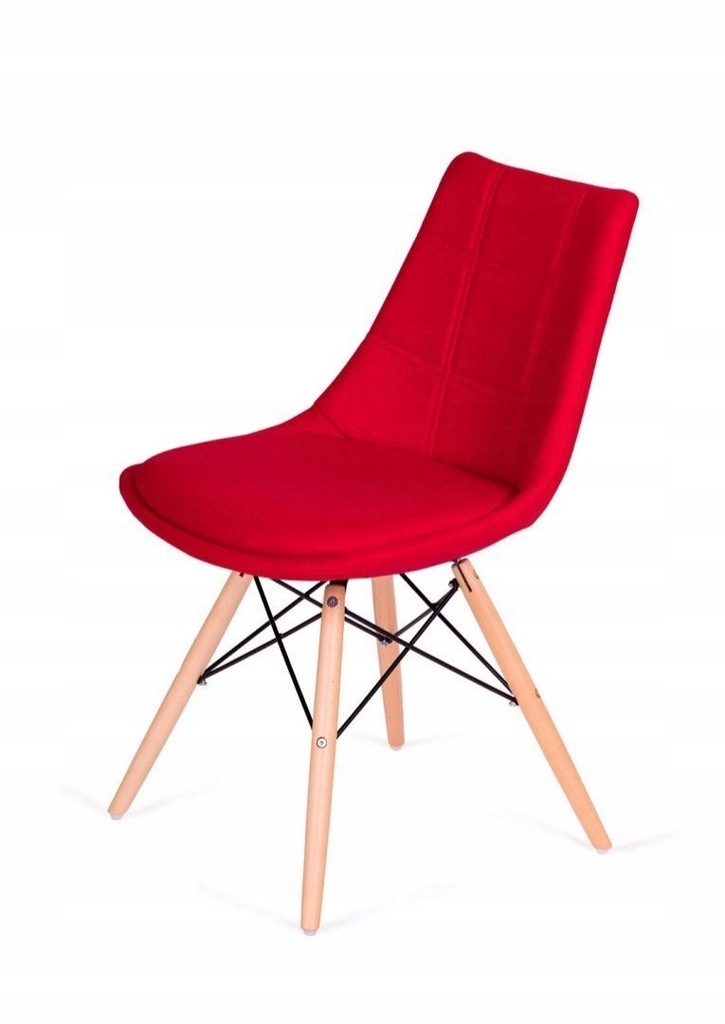 Krzesło FABRIC czerwone - wełna