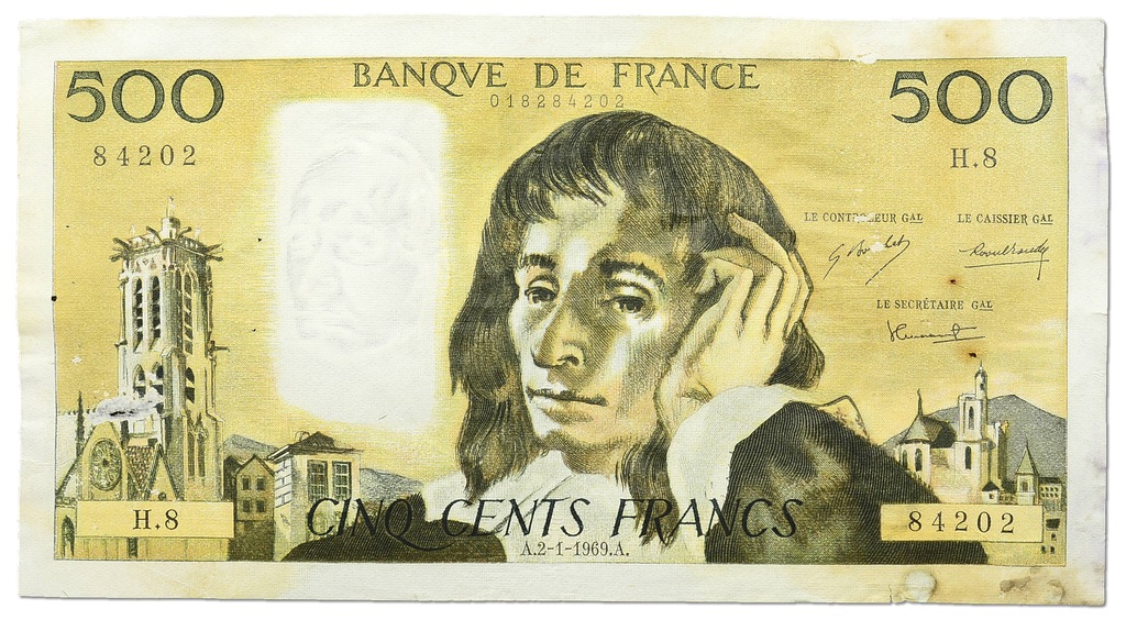 30.Francja, 500 Franków 2.01.1969, P.156.a, St.3-