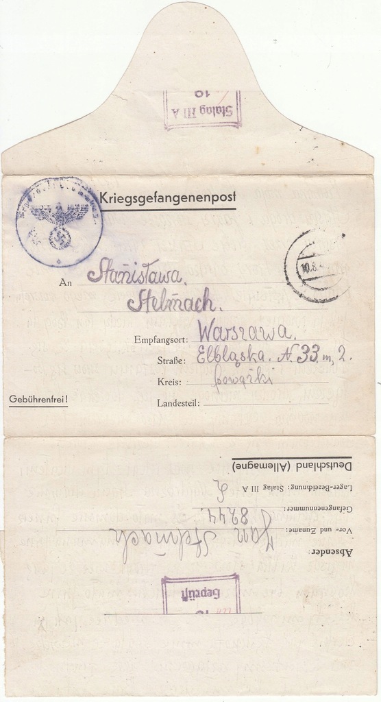 Stalag IIIA Luckenwalde listownik 1940 (69)