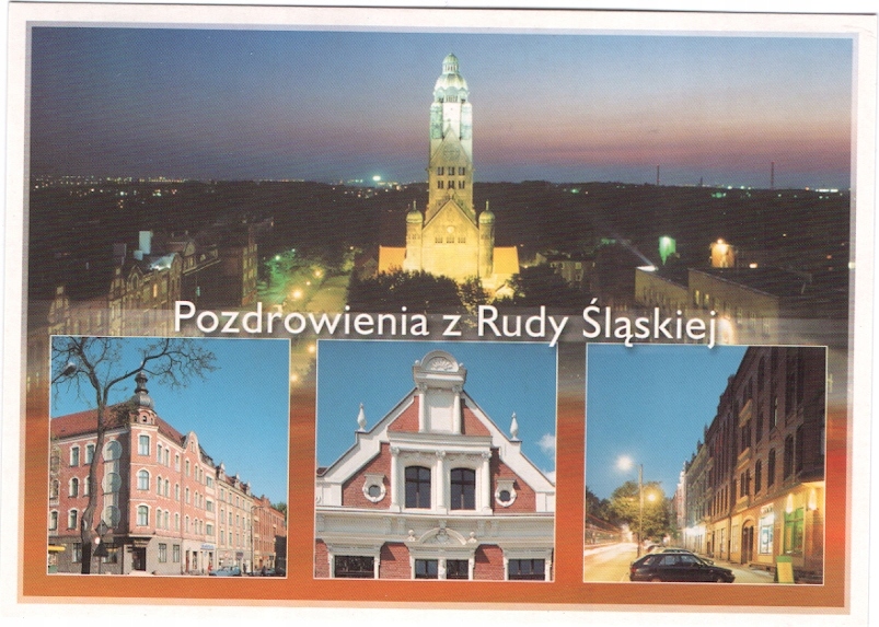 RUDA ŚLĄSKA - KOŚCIÓŁ + MIASTO - NOCĄ - 2015R