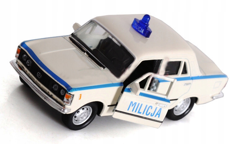 Metalowy samochód Policja Milicja Fiat 125P Model