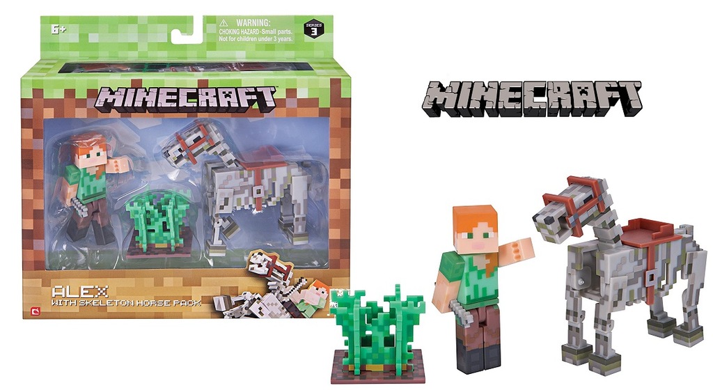 MINECRAFT Figurka ALEX Zestaw KOŃ SZKIELETOR 16601