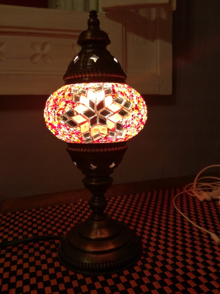 Lampa stara turecka mozaikowa witrazowa