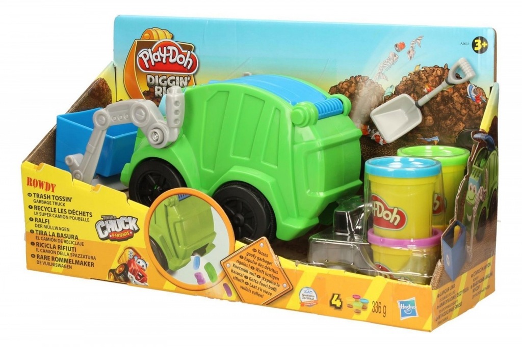 A3672 Play Doh ciastolina śmieciarka Rowdy hasbro