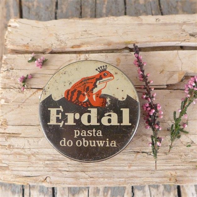 Erdal, puszka , pasta do obuwia, czerwona żaba
