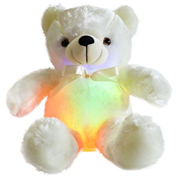 Świecący Miś LED 3D Lampka Nocna Maskotka Pluszowy