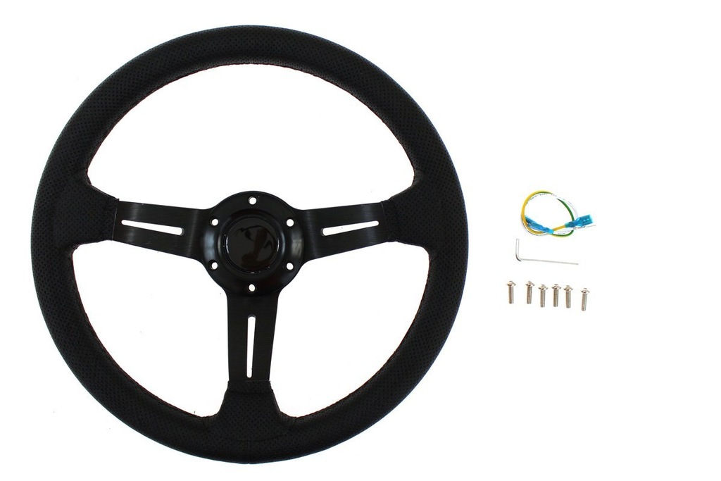 Kierownica SPORTOWA 320mm offset:59mm PU Czarna