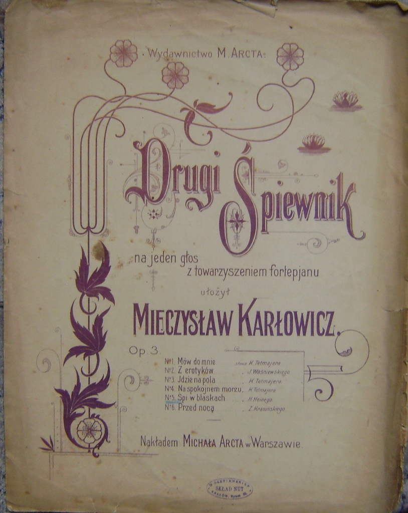 NUTY -KARŁOWICZ -DRUGI ŚPIEWNIK -wielki format