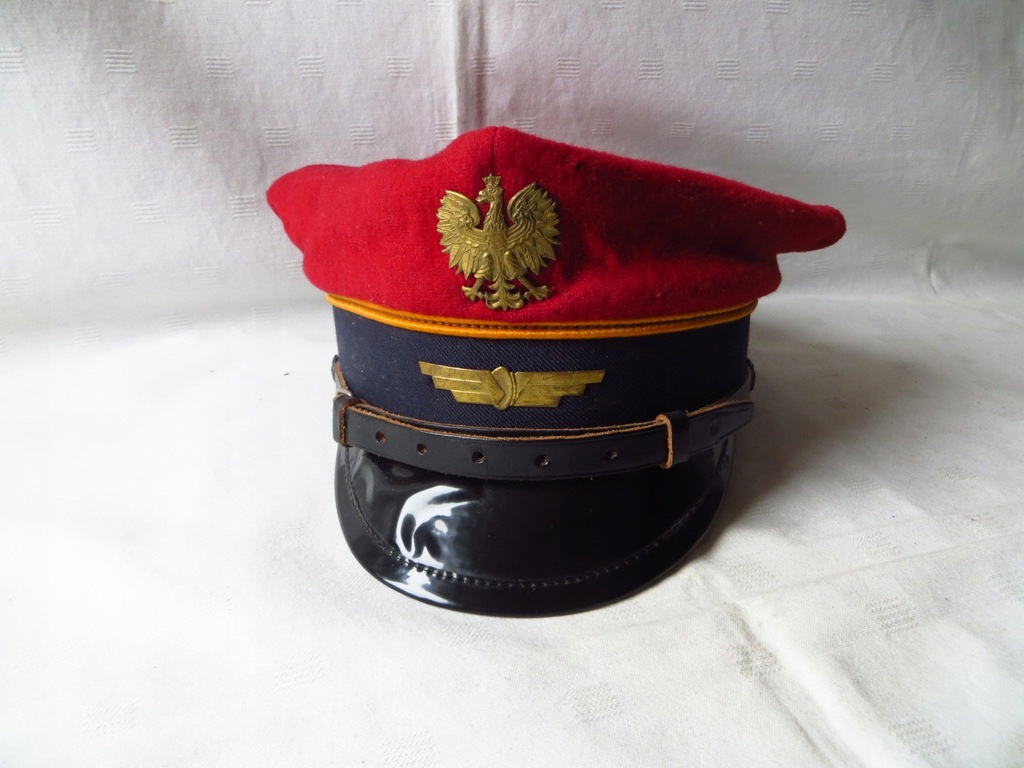 CZAPKA KOLEJARZA-ZAWIADOWCY-ORZEŁ W KORONIE-1988