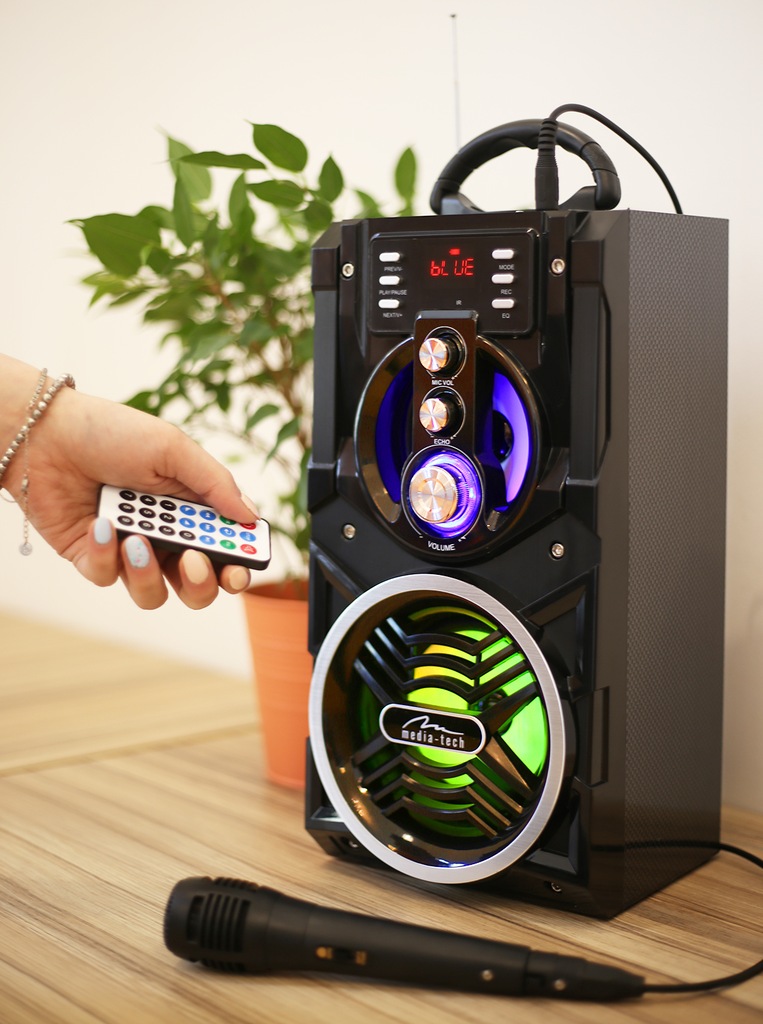 GŁOŚNIK BLUETOOTH PARTYBOX KARAOKE + MIKROFON 18W 7258077027