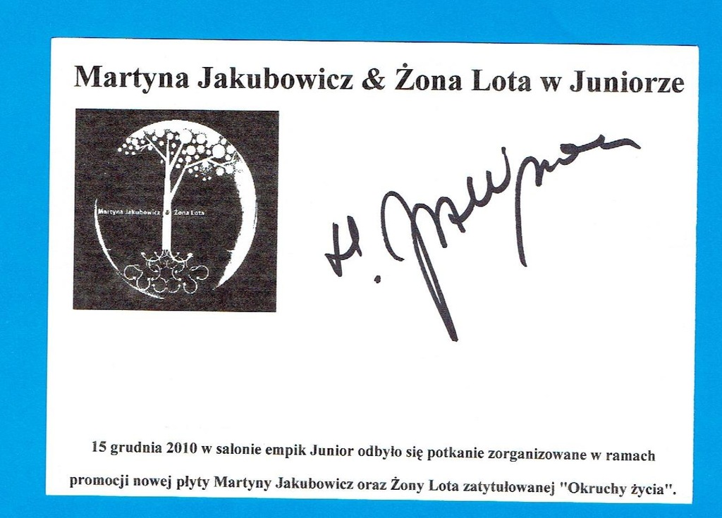 Martyna Jakubowicz -  autograf