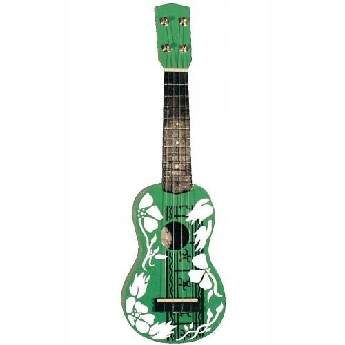 Ukulele UK 33, zielone/białe 12 progów niklowanych