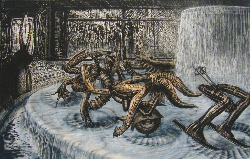 H.R. Giger Zodiac Fountain podpisana litografia!