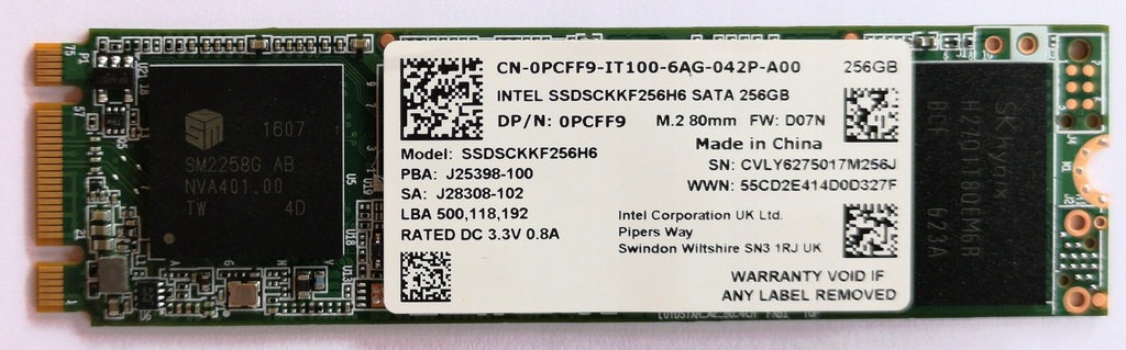 Intel ssdsckkf256h6 on sale