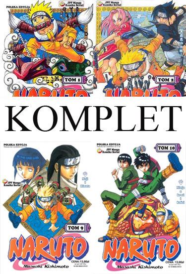NARUTO TOMY 1-10 KOMPLET PL, NOWE MANGI