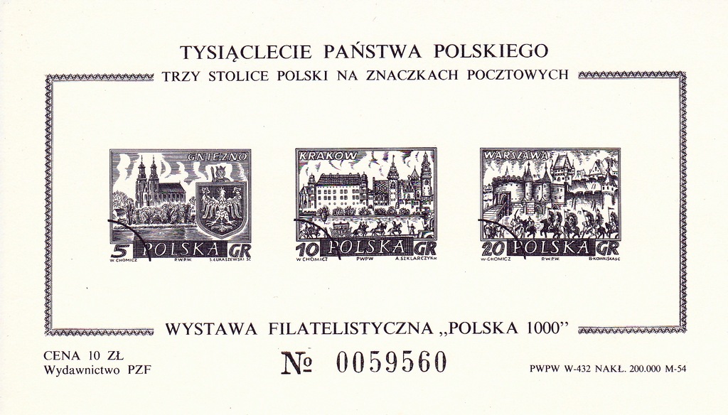 Czarnodruk Tysiąclecie Państwa Polskiego 1966