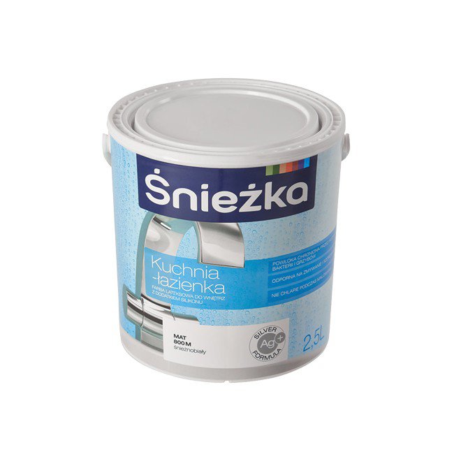 LATEKSOWA KUCHNIA LAZIENKA BIALA MATOWA 5L SNIEZKA