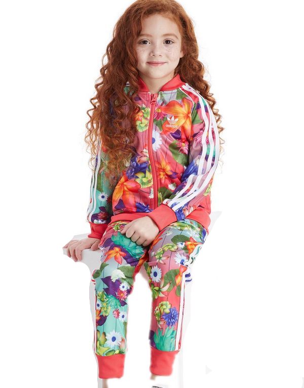 ADIDAS DRES KOMPLET  KWIATY KOLOROWY  4-5  LAT