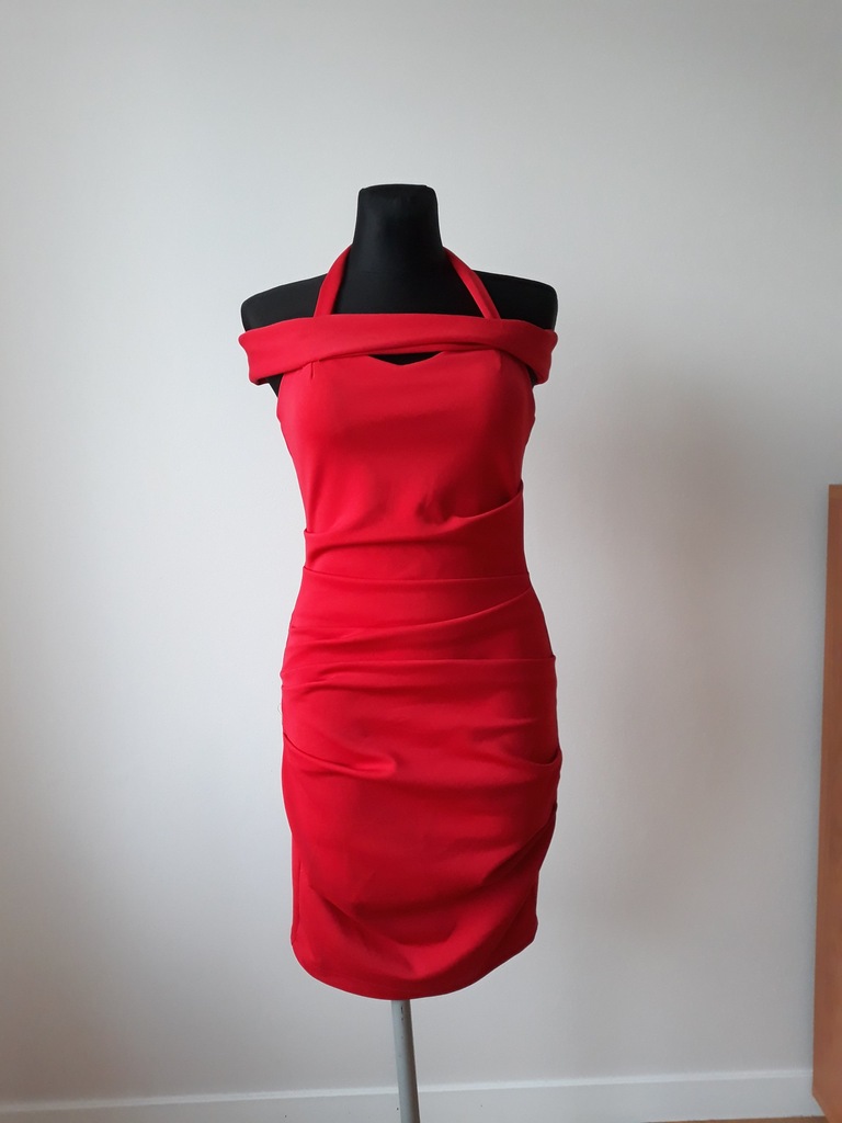 ASOS czerwona elegancka sukienka hiszpanka S M 