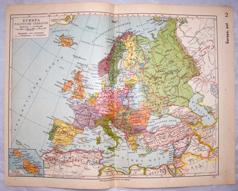 mapa europy z 1935 roku EUROPA. Mapa 1935.   7303078468   oficjalne archiwum Allegro