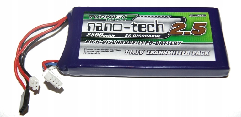 Li-pol Turnigy 2500mAh 3S 11.1v 5C do Futaba 6EX